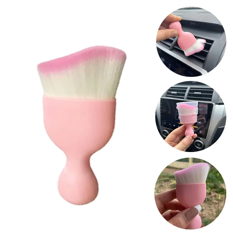 Dust Removal Sticker - 핑크 자동차 먼지 제거 브러시, 에어컨
