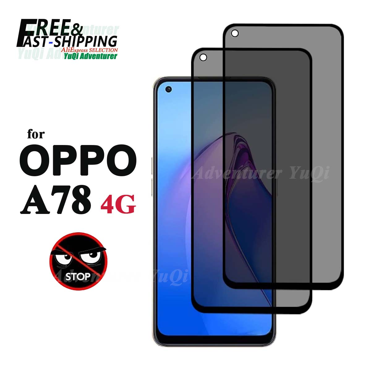 Oppo A78 - 안티 스파이 스크린 보호대, OPPO A78