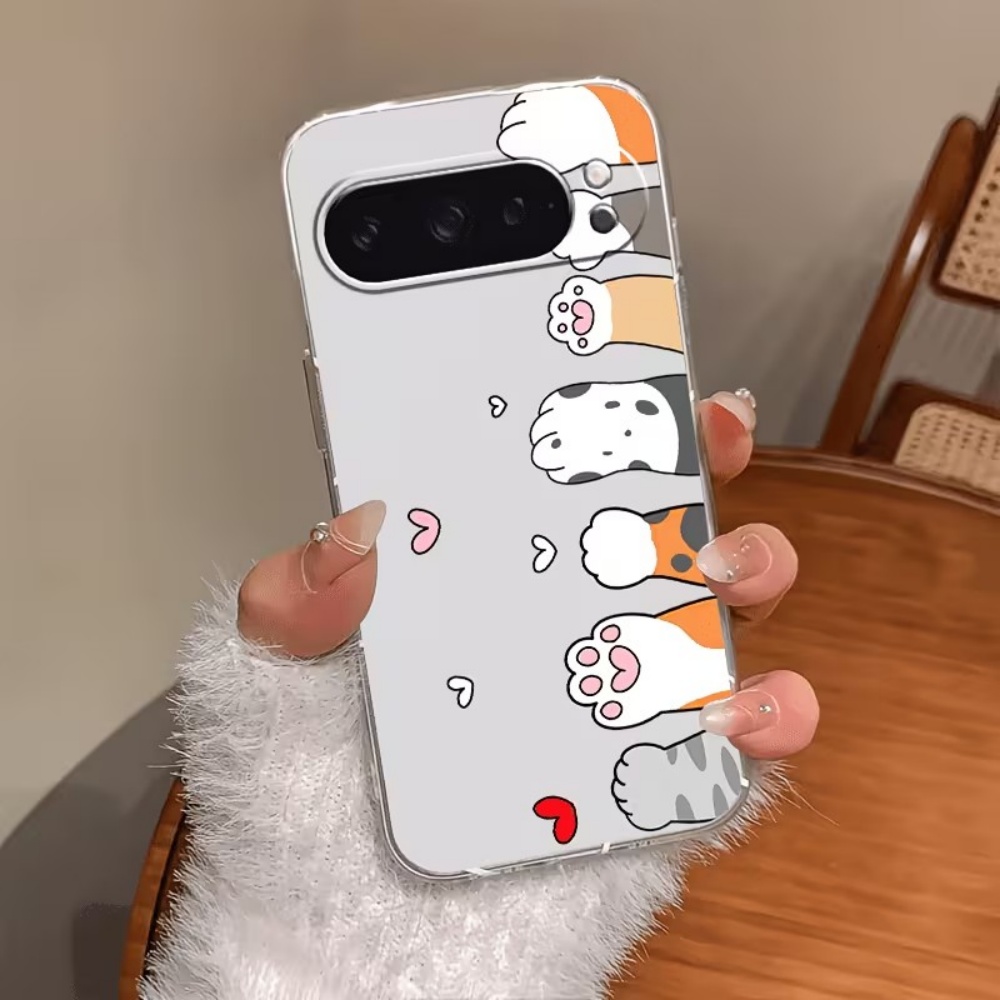 만화 고양이 발자국 크리스탈 투명 실리콘 폰 케이스 ( - Google Pixel 9 리뷰 및 가격