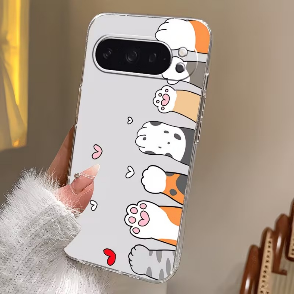 만화 고양이 발자국 크리스탈 투명 실리콘 폰 케이스 ( - Google Pixel 9 리뷰 및 가격