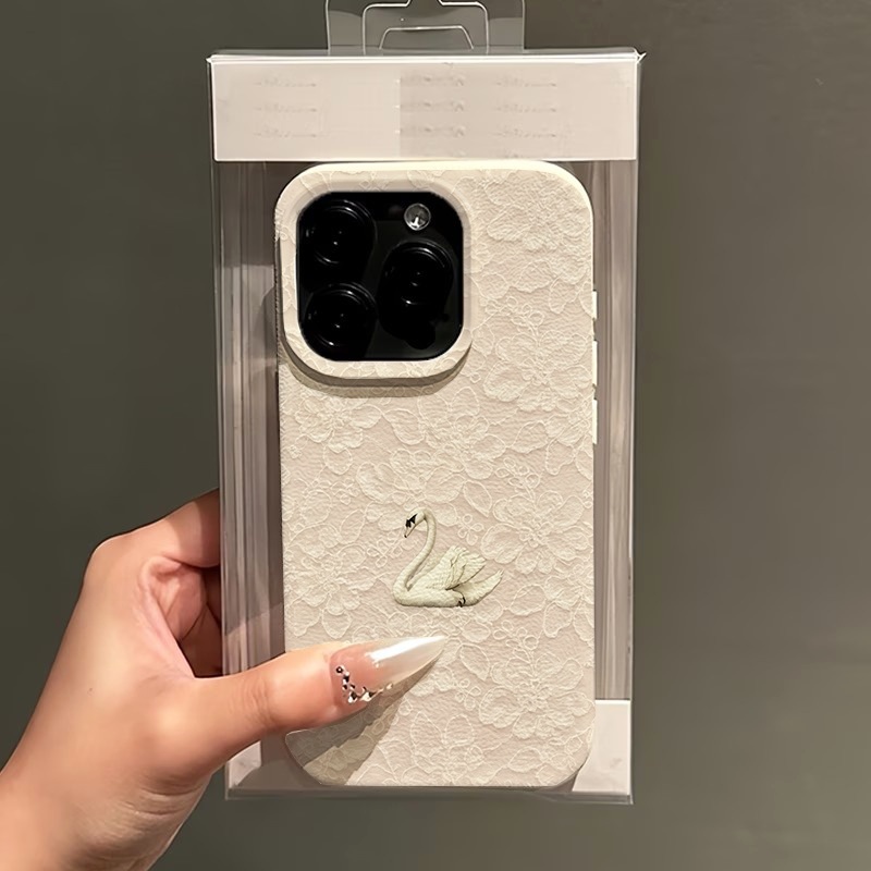 레이스 스완 패턴 리치 텍스처 폰 케이스 (아이폰 17 - Apple Iphone 15 리뷰 및 가격